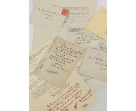 Shaw, George Bernard Four autograph letters and one typed, signed variously 'G.B.S.' or 'G. Bernard Shaw', 4 Whitehall Court,