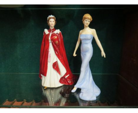 A Royal Worcester "In celebration of the Queen's 80th Birthday 2006", also a Royal Doulton figure "Diana, Princess of Wales" 