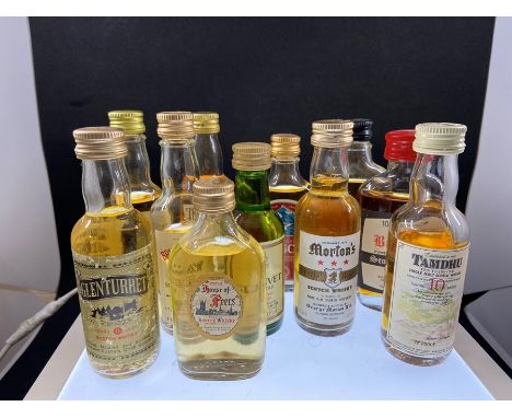 A collection of scotch whisky miniatures to include: Glenturret 12yr old; House of Peers; Bruichladdich Islay Single Malt; Ba