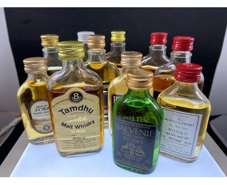 A collection of scotch whisky miniatures to include: Glen Calder; Highland Fusilier 8yr old; Glen Grant 8yr old; Glen Scotia 
