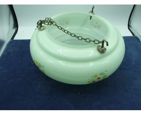 Vintage Glass Ceiling Light Shade ( with 3 chains ) 10 x 5 inches