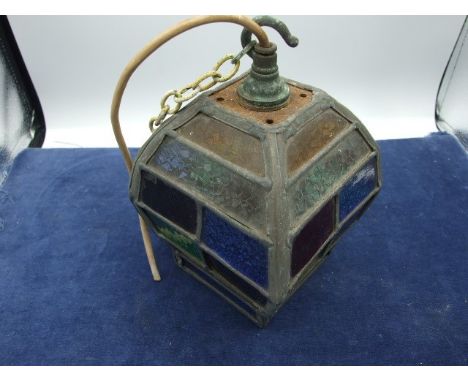Stained Glass Leaded Ceiling Light 7 inches tall
