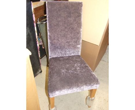 Pair of John Lewis Vanessa Dining Chairs Diamond Grape Fabric Light Oak Legs ( VAT on hammer price )