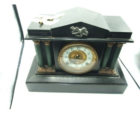 Slate Mantle Clock with key and Pendulum from a deceased estate
