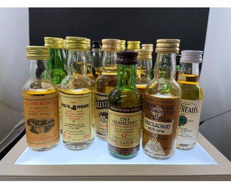 A collection of scotch whisky miniatures to include: Muirhead's blended whisky; VAT 69; Talisker 8yr old malt; Tomintoul-Glen