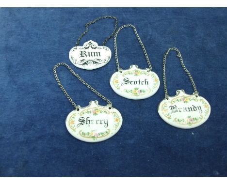 4 Ceramic Decanter Labels