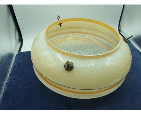 Vintage Glass Ceiling Light Shade ( no chains ) 12 x 6 inches