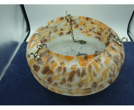 Vintage Glass Ceiling Light Shade ( with 3 chains ) 12 x 6 inches