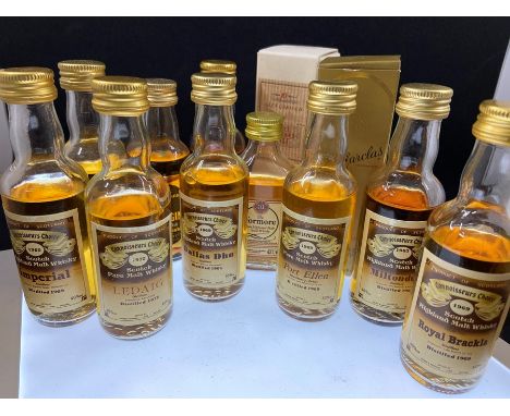 A collection of scotch whisky miniatures to include: Glen Garioch 10yr old malt; Glenfarclas 8yr old malt; Miltonduff 1963; 1