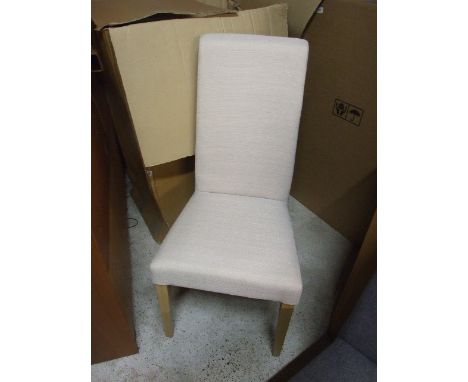 Alton Scroll Back Dining Chair Light Legs Ivory Fabric (  VAT added to hammer price )