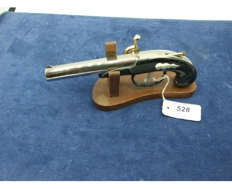 Flintlock Pistol Lighter with Wooden Stand