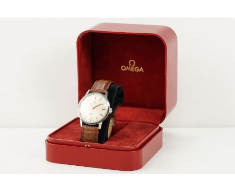 Omega Seamaster 30 mid 20th Century vintage wrist watch. The watch having a silvered dial with gilt baton hour markers and fa
