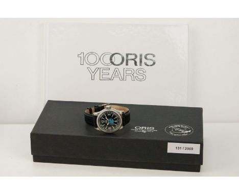 Oris wings around the world II voyage to the ice Polly Vacher limited edition wristwatch. The watch having a black face with 