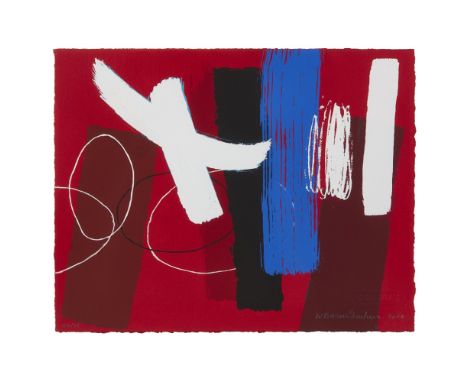 [§] WILHELMINA BARNS-GRAHAM C.B.E., H.R.S.A., H.R.S.W. (SCOTTISH 1912-2004)MILLENIUM RED Signed and dated 2000 in pencil, num
