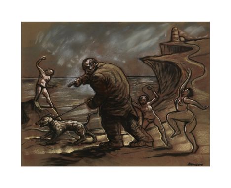 [§] PETER HOWSON (SCOTTISH B.1958)TEMPTATION II Signed, pastel46cm x 59cm (18in x 23.25in)