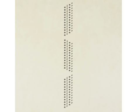 [§] IAN HAMILTON FINLAY (SCOTTISH 1925-2006)AJAR From a later run of the 1967 original edition, screenprint39cm x 38cm (15.25
