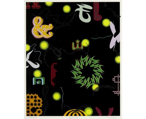 [§] FIONA RAE R.A. (BRITISH B.1963)BEWITCHED Stage proof, signed and inscribed with title, screenprint with applied glitter83