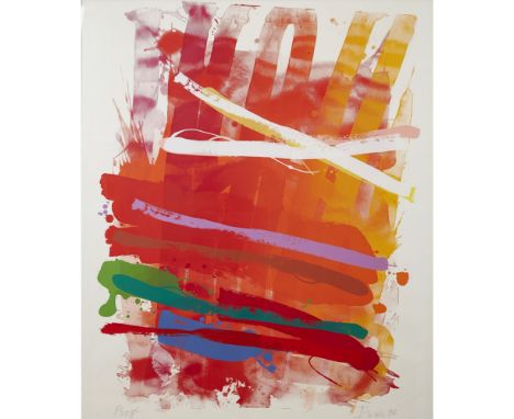 [§] ALBERT IRVIN O.B.E., R.A. (BRITISH 1922-2015)DRUID I Inscribed 'Proof', signed and dated '84 in pencil, screenprint154cm 