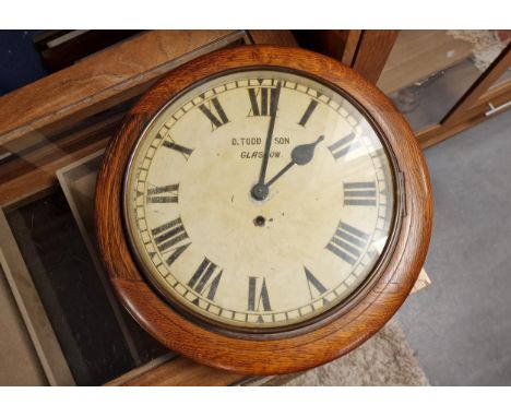 Vintage 1930's G Todd &amp; Sons of Glasgow Railway Clock - 39cm diameter