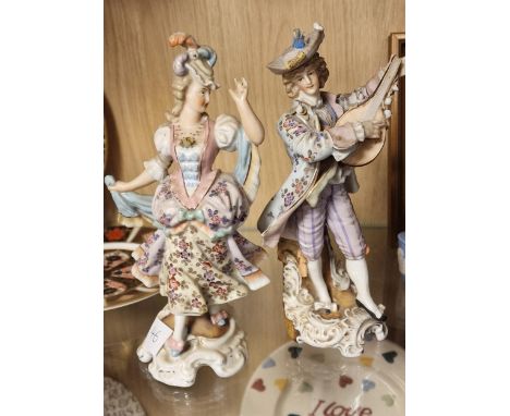 Sitzendorf Classical Pair of Antique German Porcelain Figures