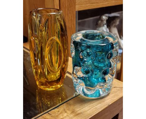 Design Art Glass Vase Pair inc Whitefriars