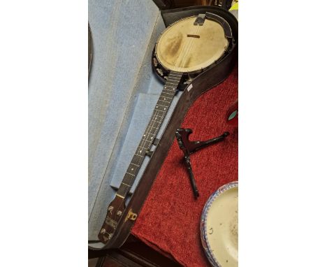 Melody-Jo Vintage Cased Banjo Guitar