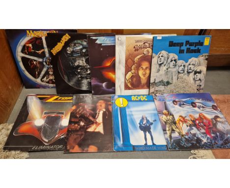 Vinyl LP Record Hard Rock Set of Nine Albums, inc ZZ Top, AC/DC, Marillion Picture Disc, Coverdale