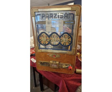 Vintage German Prazisa Penny Arcade Fruit Machine Slot Machine