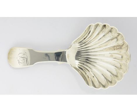 A WILLIAM IV SILVER CADDY SPOON NEWCASTLE 1834, 7DWTS