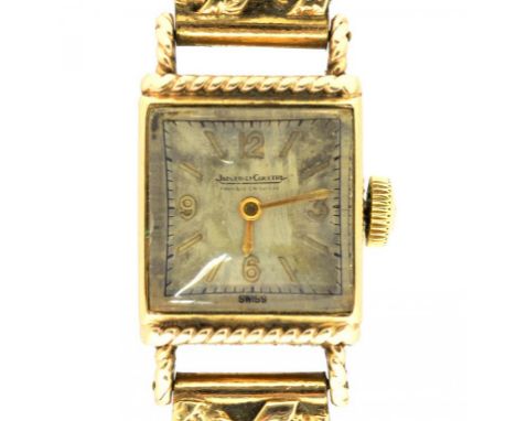 A JAEGER LECOULTRE 9CT GOLD LADY'S WRISTWATCH, 32.8G