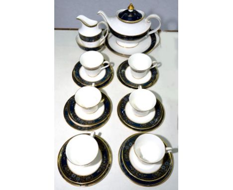 A ROYAL DOULTON BONE CHINA CARLYLE PATTERN TEA SERVICE LATE 20TH CENTURY