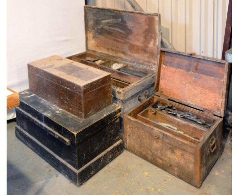 WOODEN TOOL CHESTS INCLUDING TOOLS