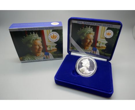 A The Royal Mint 2002 Golden Jubilee 925 silver five pounds coin, boxed 