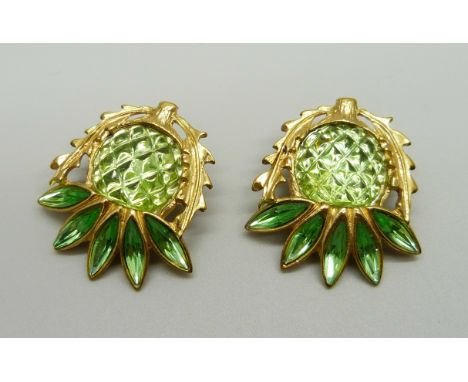 A pair of vintage Yves St. Laurent pineapple earrings, made in France 