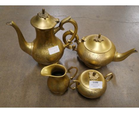A four piece plated tea service **PLEASE NOTE THIS LOT IS NOT ELIGIBLE FOR POSTING AND PACKING** 