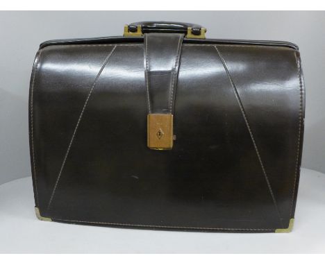 A leather briefcase 