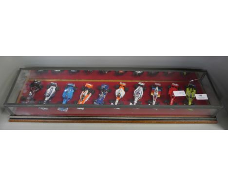 A cased set of ten model Formula 1 racing cars, 1:43 scale 