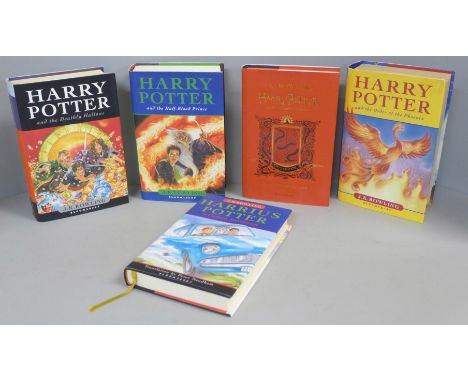 Five hardback first edition novels by JK Rowling; Harry Potter and The Order of the Phoenix, 2003, Harry Potter and The Half 