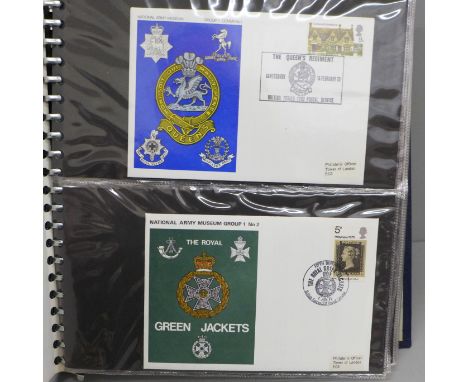 Stamps; National Army Museum covers, Group 1 to Group 5 complete in special album (60 no.) 
