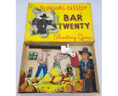 Chad Valley Hopalong Cassidy 'Bar Twenty' Shooting Game in Original Box. Complete Good to Good Plus within Fair to Good Packa