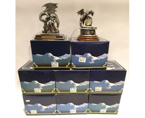 Quantity of Tudor Mint Myth &amp; Magic Figurines Includes The Nursery Dragon #3353, The Magic Lantern #LP03, Dragon of the T