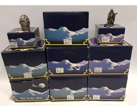 Quantity of The Tudor Mint Myth &amp; Magic Figurines Includes The Wizard of Summer #3056, Crystal Pewter Egg #1062, A Black 