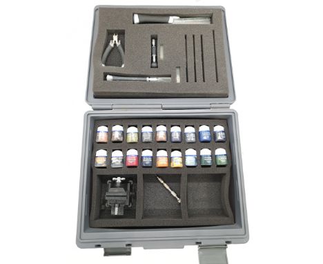 Games Workshop Warhammer 40K Tool Kit &amp; Case Includes Nippers, Scalpels, Vice, Paints &amp; Others. Good to Good Plus (Pa