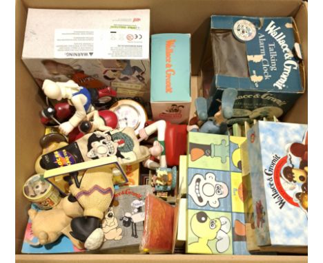 Quantity of Wallace &amp; Gromit Collectibles Includes Talking Alarm Clock, Socks, Buzzing Bomb Game, Shower Gift Set with ot