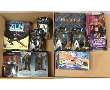 Quantity of TV &amp; Film related collectables including The Witcher Figures, Star Trek Figures, Xena Warrior Princess Callis