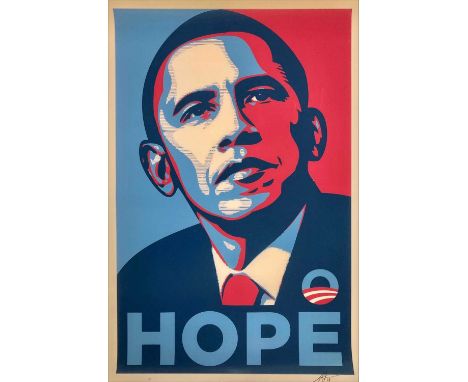 Shepard Fairey (American 1970-), 'Hope (Transparency)', 2008, unique screenprint transparency, signed and dated; transparency