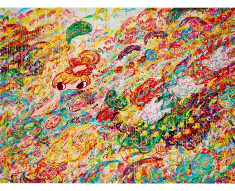 Ayako Rokkaku (Japanese 1982-), 'Untitled', 2022, full bleed UV-cured pigment print with a silkscreen varnish overlay on 410g