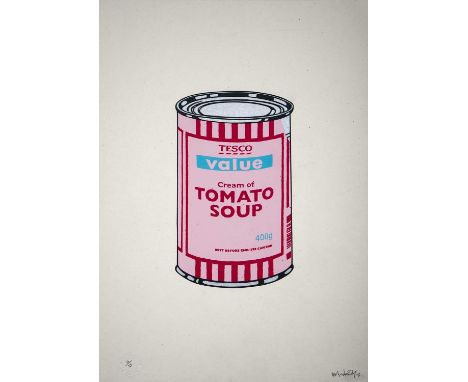 Banksy (British 1974-), 'Soup Can - Pink/Cherry/Blue', 2005, screenprint in colours on wove paper, signed, dated and numbered