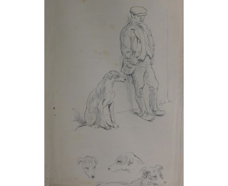 SOPER, GEORGE (1870-1942) British, Man and Dog, ink sketch.  16 cm x 10 cm. 
Provenance: The Wildlife Art Gallery. 