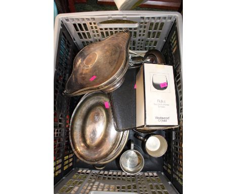 Box of assorted Silver plated Flatware and tableware 